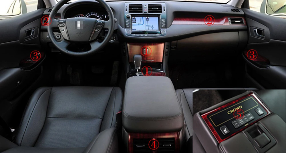 Для Toyota crown generation 12/14 внутренняя Центральная панель управления дверная ручка наклейки из углеродного волокна наклейки аксессуары для стайлинга автомобилей