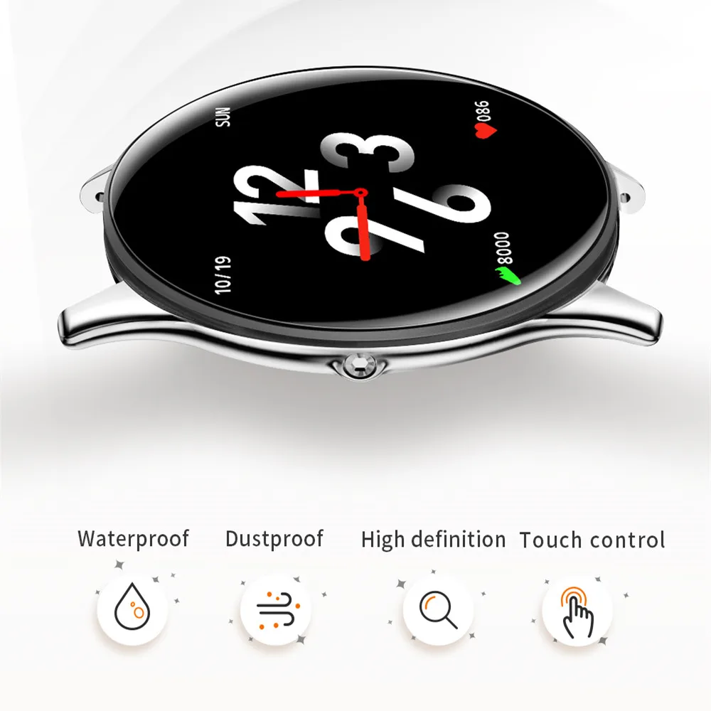 Смарт-часы DISOUR водонепроницаемые с цветным экраном тонкие на Android IOS для мужчин и