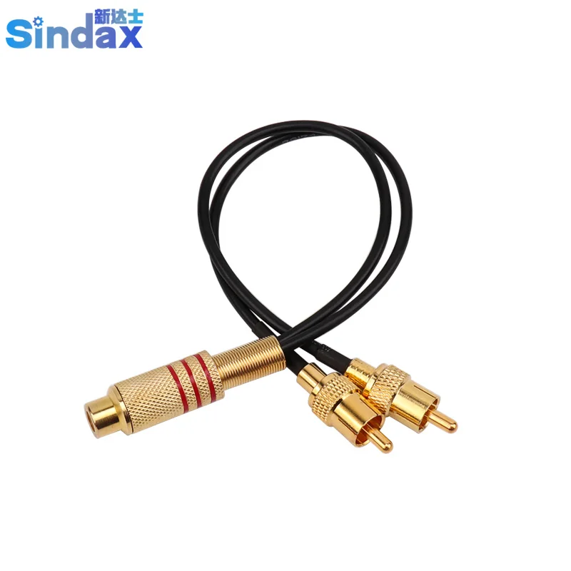 Sindax Соединитель RCA пара Y образный адаптер 1 гнездо 2 штекера Кабельный