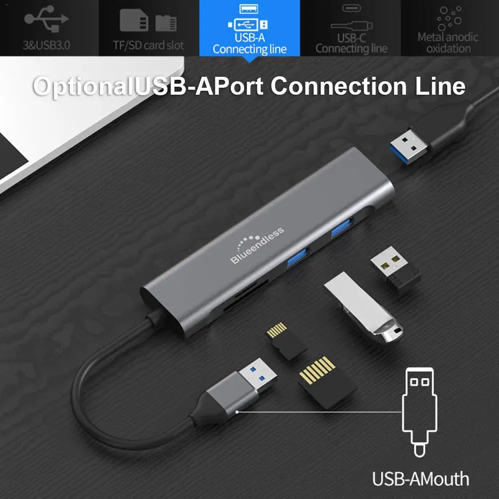 Для Blueendless 5-в-1 концентратор USB/TYPE-C многофункциональная док-станция USB3.0 TF слот для карты SD 5Gbp/s конвертер коэффициент расширения концентратор