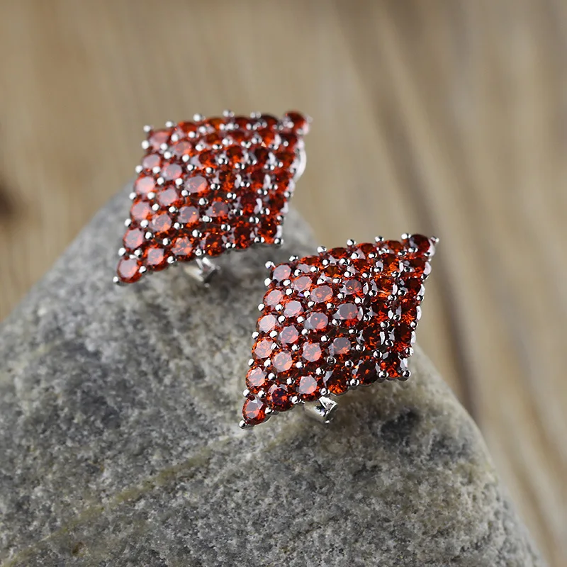 Женские серьги из серебра 2019 пробы с гранатом|silver silver|silver 925 sterlingsilver sterling |