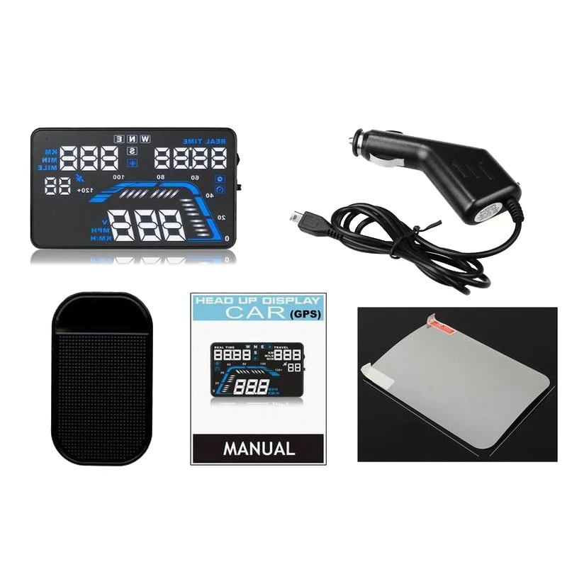 JUEFAN Q7 GPS HUD Дисплей на лобовое стекло автомобильный проектор скорости gps Спидометр