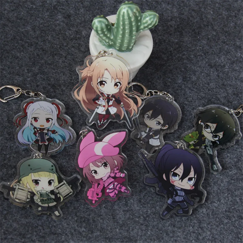 Аниме мультфильм меч искусство онлайн SAO брелок Подвеска подарок Yuuki Asuna Kirigaya Kazuto