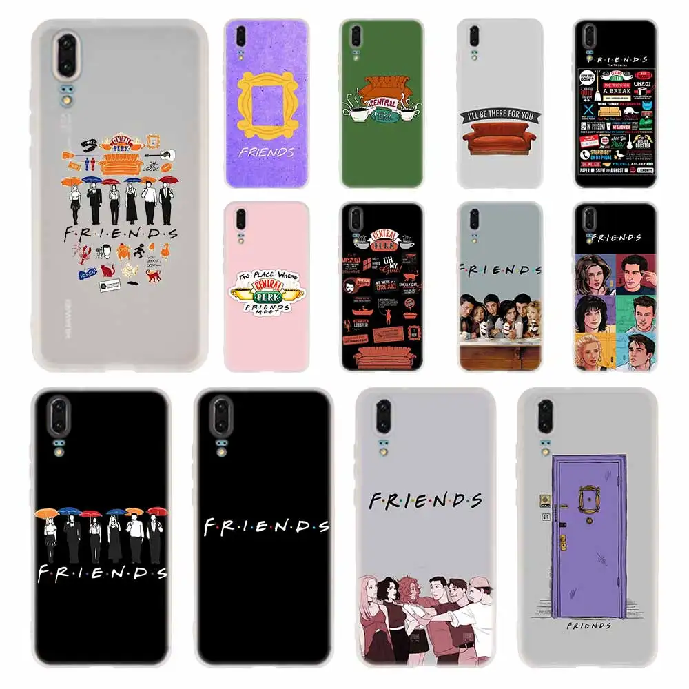 Чехол для телефона Perk Coffee friends tv Huawei P40 P9 P10 P20 P30 Lite чехлы Pro P Smart 2019 мягкий