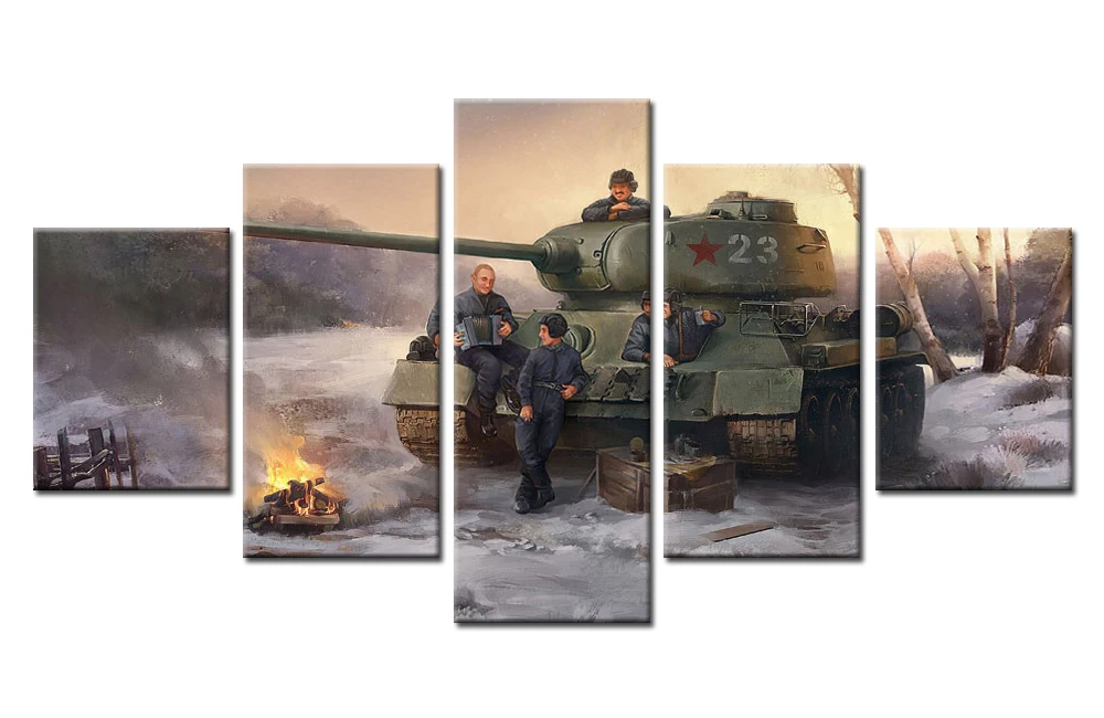 5 Панель современный дом Книги по искусству стен HD картина холст спандекса