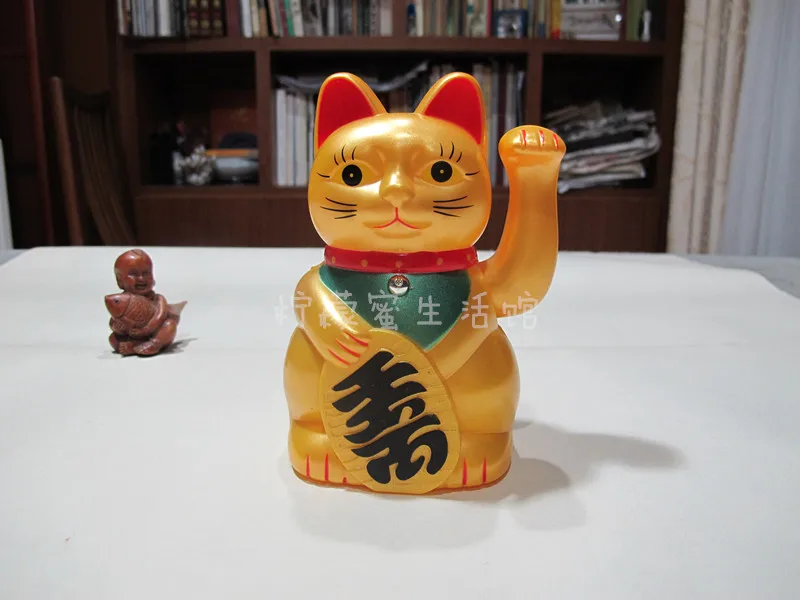 1 шт. креативный Кот Lucky Cat золото/белый пластик развевающаяся лапа качели