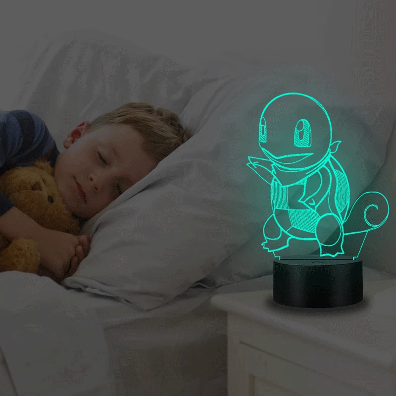 VCity 3D Ночной светильник светодиодный настольная лампа Сквиртл Zenigame с героями