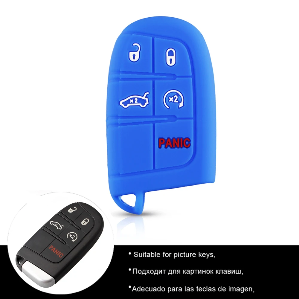 Dandkey 5 кнопок для Jeep Grand Cherokee Dodge JCUV Дротика Journey Chrysler 300C Фиат силиконовый чехол
