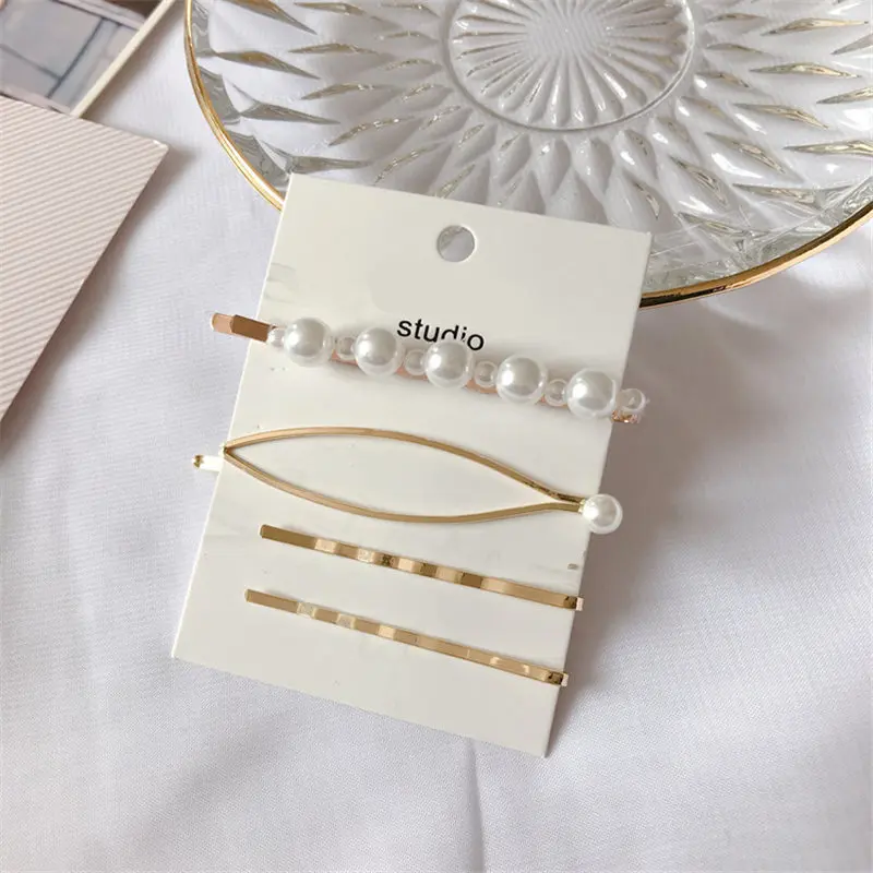 Модная заколка для волос с жемчугом 4 шт. волос|Шпильки и заколки волос| |