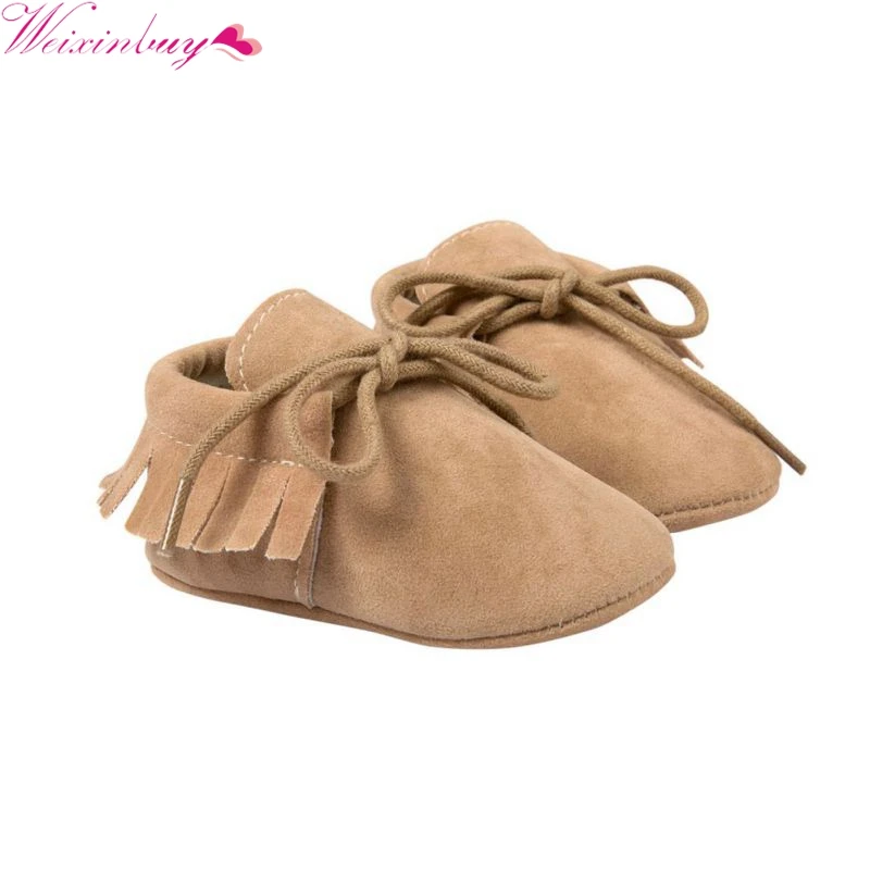 

Boy Girl Soft Moccs Fringe Soft Soled First Walkers Non-slip Footwear Shoes PU Suede Leather Newborn Baby Moccasins