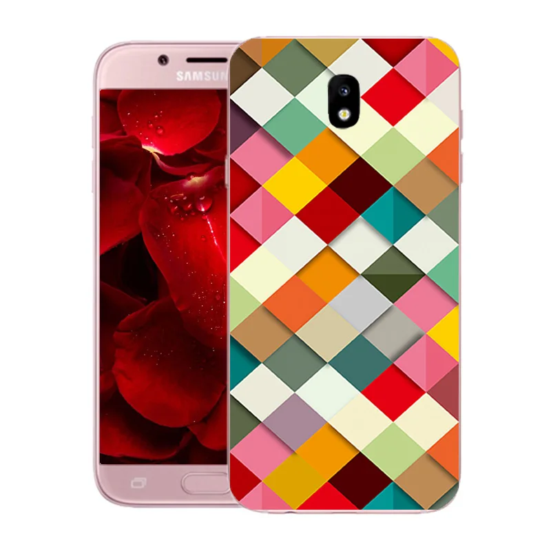 Case For Samsung Galaxy J5 2017 Soft Silicon Square Printed Phone Back Cover J530F J530 EU Version Fundas | Мобильные телефоны и