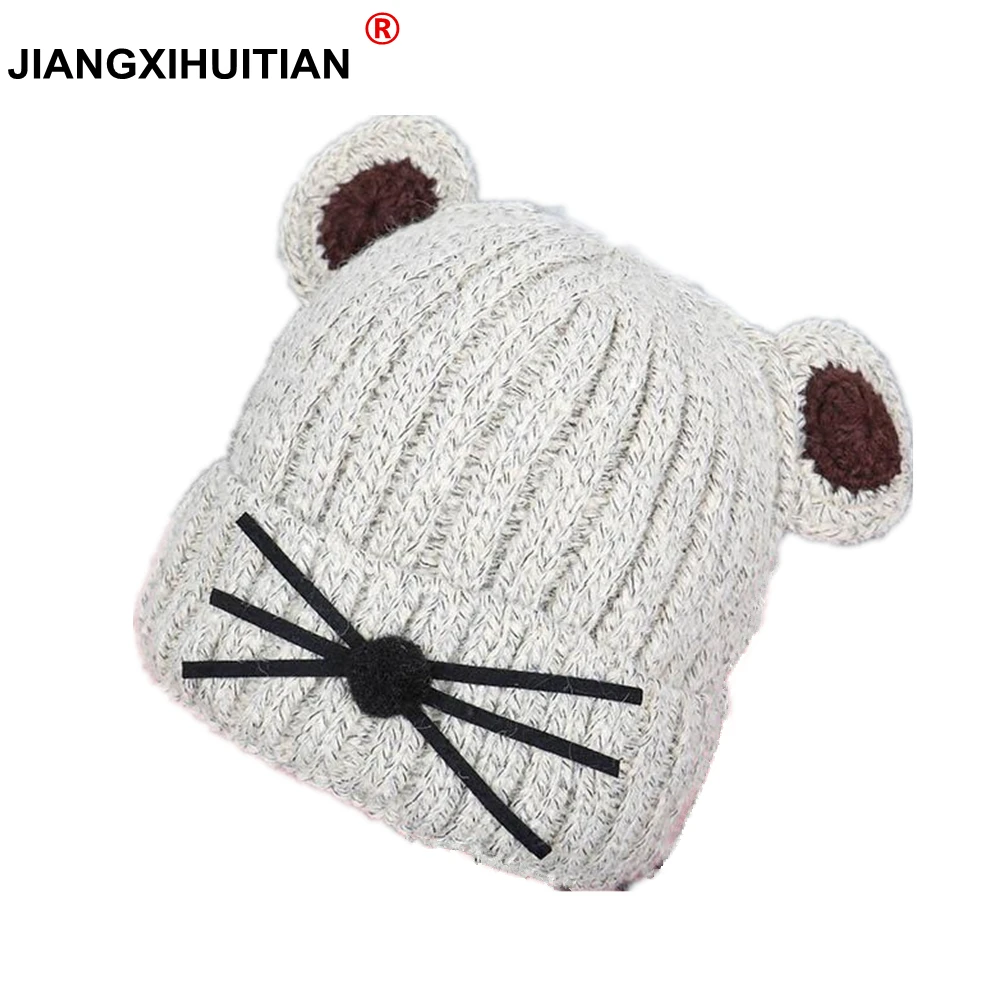 Новинка 2017 года сезон осень зима шерстяная вязаная шапка для девочек Новая