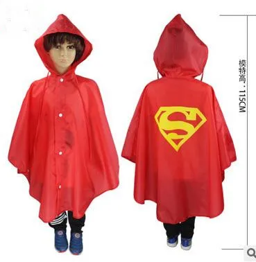Высокое качество Hero знак дизайн дети плащ дождевик пончо для детей Infantil