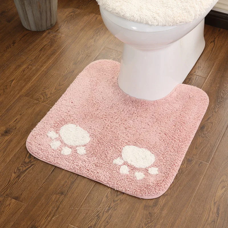 Bathroom Mat Carpet Floor Mats Non-slip Cushion Dustproof Water Uptake Toilet Rug High Quality Cotton Velvet Soft | Дом и сад