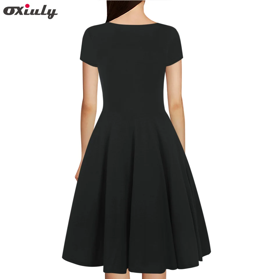 Oxiuly женское винтажное Плиссированное летнее платье-туника Pinup офисное