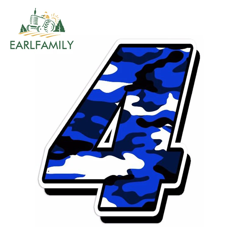 EARLFAMILY 13 см x 10 автостайлинг гоночные номера виниловая камуфляжная синяя наклейка