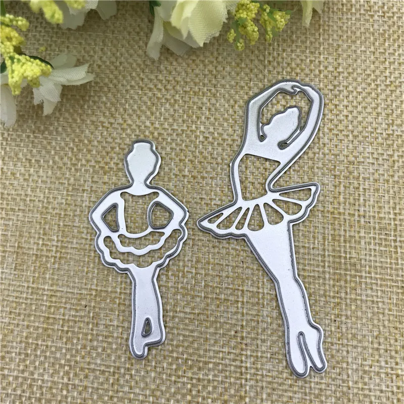 2 шт. металлические штампы для танцующих девочек Трафаретный Скрапбукинг