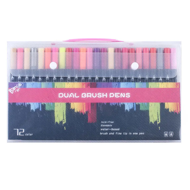 Water Color Brush Pen Coloring Art Supplies Marker Calligraphy Children Paint Dual Tip Watercolor | Канцтовары для офиса и