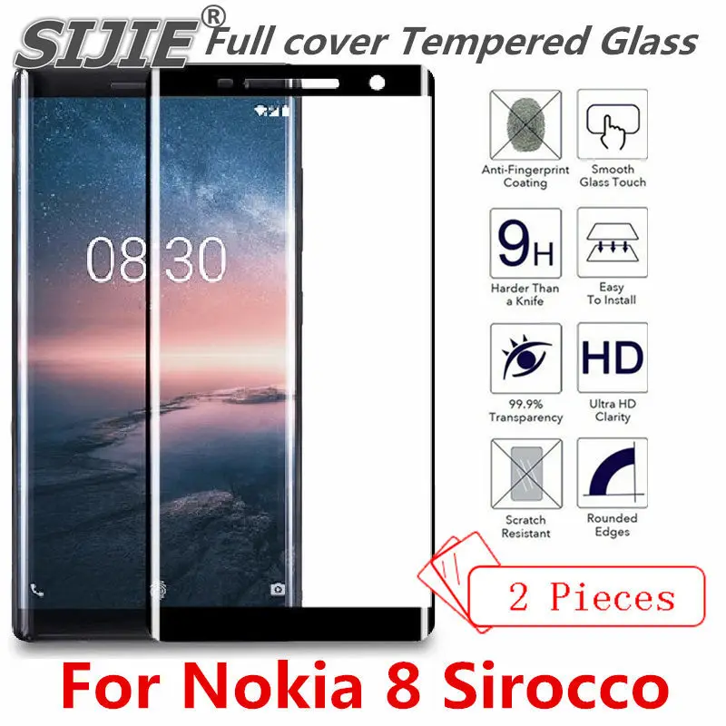 2 шт полное покрытие из закаленного стекла для Nokia 8 Sirocco Экран Защитная