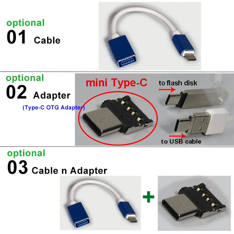 Переходник PCTONIC USB Type-C/USB type-A короткий штекер USB-C металлический кабель Мобильный