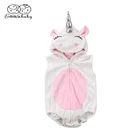 Emmababy Детский костюм с 3D единорогом, комбинезон для девочек, комбинезон на молнии, джемпер, наряды, одежда с капюшоном