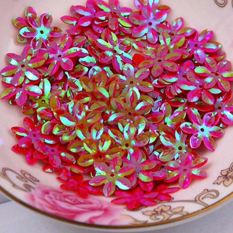 

500pcs 15mm Small Size Cup Six Petals Flower Sequins Paillettes Sewing,Wedding Craft,Women Kids DIY Garment Accessory SFB121