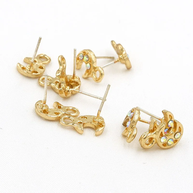 AB color Moon earrings handmade earring making accessories DIY jewelry finding Earrings Base Connectors Linkers 10pcs/lot | Украшения и