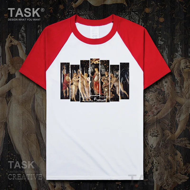 Personality fashion oil painting mens t-shirt Primavera retro funny print Short sleeve clothes cotton summer casual Streetwear | Мужская