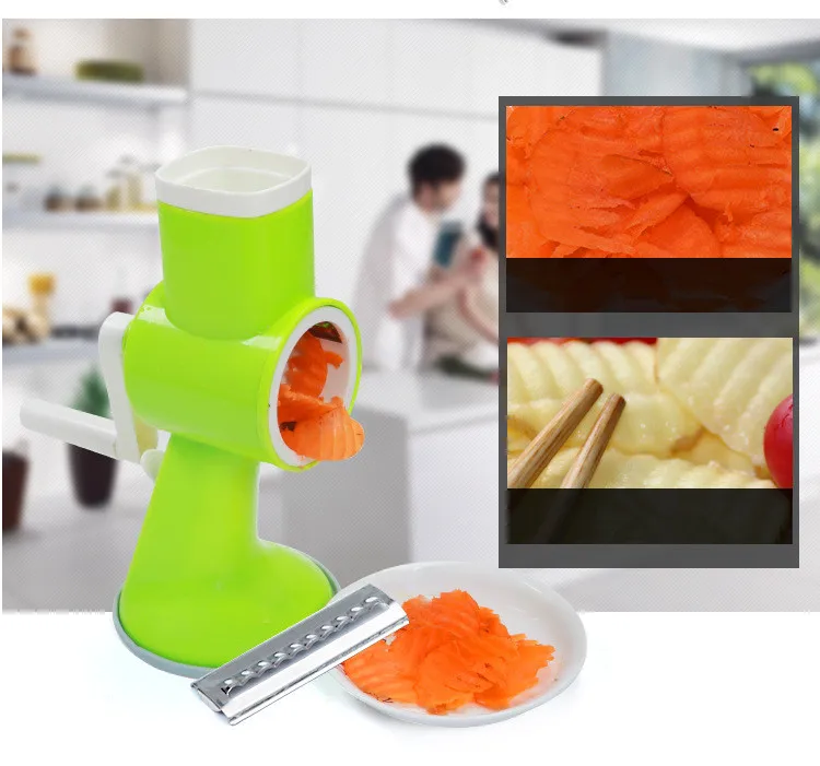 

1PC Manual Slicer Vegetable Cutter with 3 Stainless Steel Blades Onions Potato Carrot Grater Slicer Kitchen Tools OK 0522