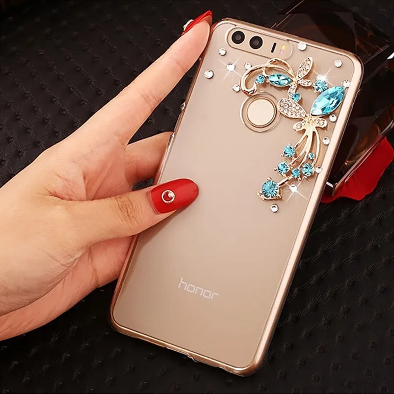 Модный чехол для HuaWei P20 Lite/P20 Plus/P20 PRO/P9 Lite 2017/P10 с голубыми цветами и