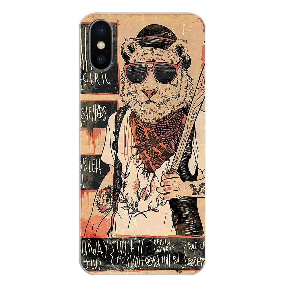 Красочные Животные тигр Радуга для iPhone XS Max XR X 4 4S 5 5S 5C SE 6 6S 7 8 Plus Samsung Galaxy J1 J3 J5 J7 A3 A5