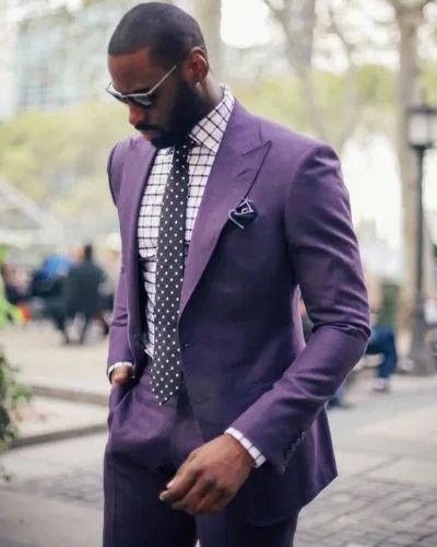 

Custom Made Purple Mens Business Suits Groom Tuxedos Wedding Party Dinner Coat Trousers Suits Blazer (Jacket+Pants+Tie) NO:456