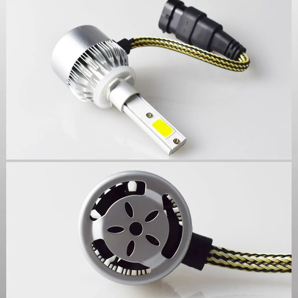 Авто H8 H3 H11 H7 H4 H1 светодиодный фары 6000 K холодный белый 72 W фары для 7600LM cob-лампы диоды для подавления переходных скачков напряжения автозапчасти лампы