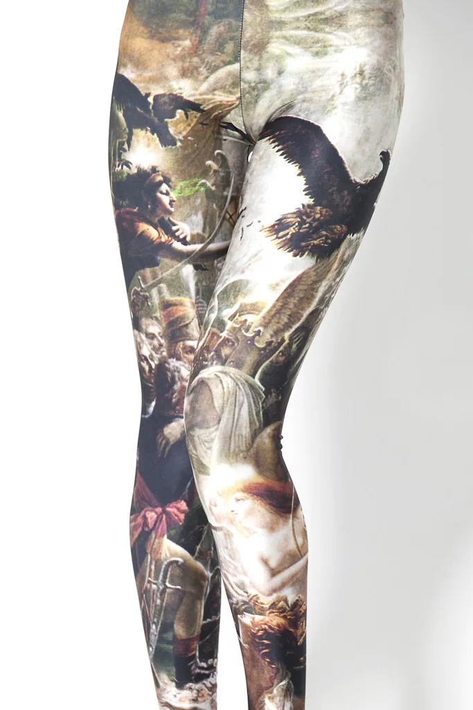 Модные женские леггинсы с принтом масляной живописи облегающие тонкие