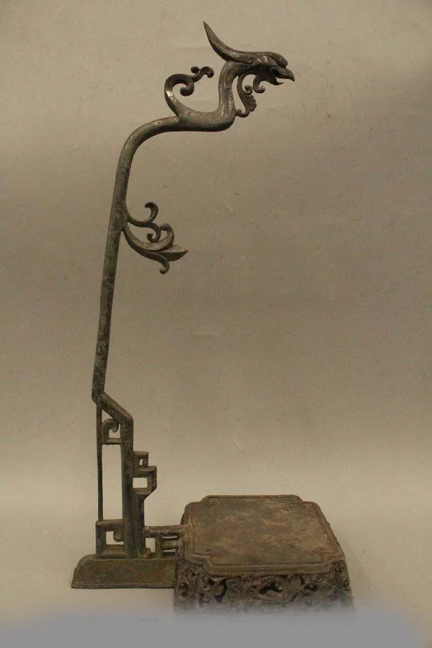 19 &quotКитай Народная Старый Чистая Бронзовый Дракон изучать повесить кисть