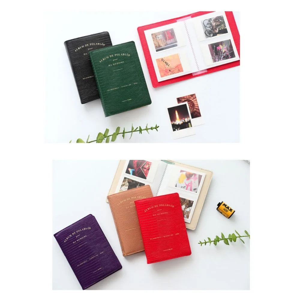 64 Pockets Colorful Lizard Pattern Pu Leather Photo Album Picture Case Storage for Instax Mini LiPlay 9 8 HP Sprocket Zink Film |