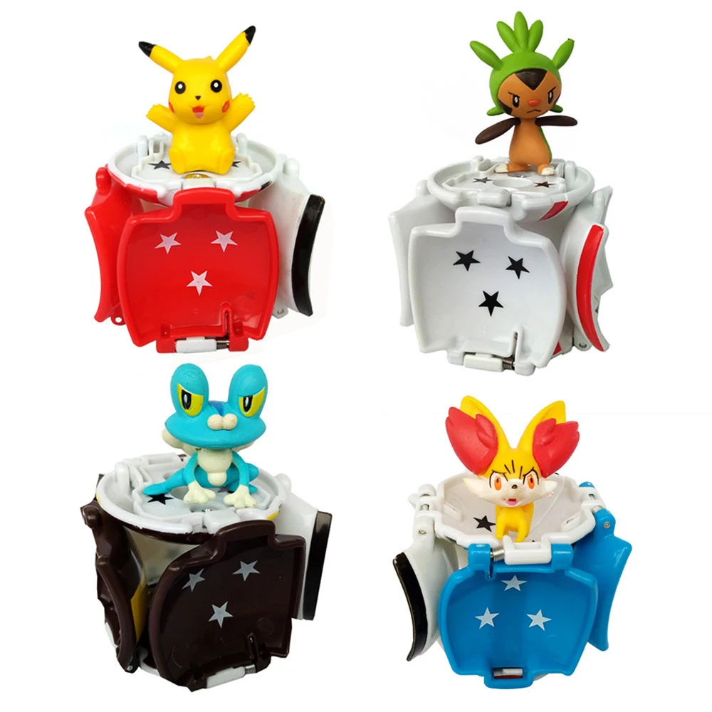 4 шт./лот Пикачу покеболл фигурки внутри игрушки мяч детские развивающие