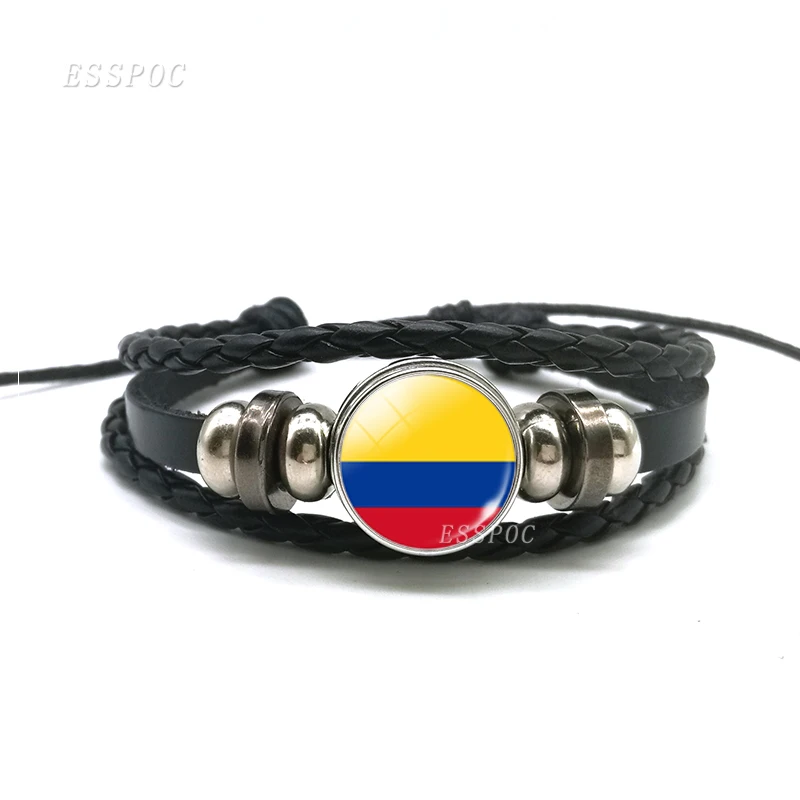 Горячий флаг стран браслет в Бразилии, Чили Флаг Аргентины талисманы кожаный браслет Мужская мода браслет в подарок для мужчин