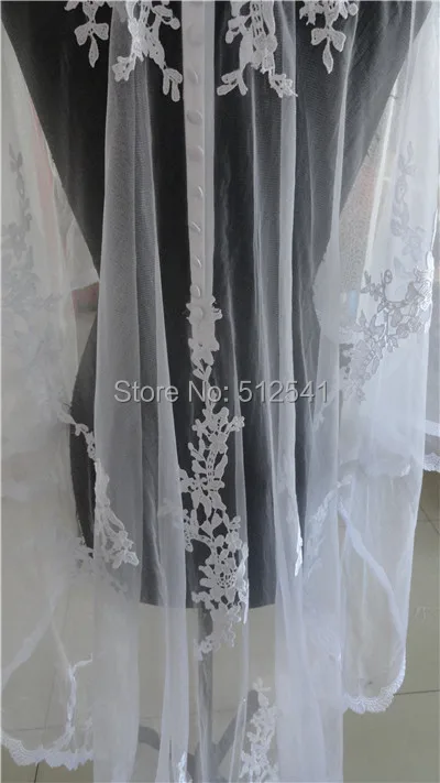Alexzendra New Arrival Long Appliqued Lace and Tulle Shawl For Wedding Dress Beautiful Zipper Back Bridal | Свадьбы и торжества