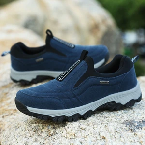 2020; Сезон весна-осень; Мужская обувь из дышащего материала; Удобная повседневная обувь для мужчин, есть большие Размеры; Обувь из флока, без застежек, кроссовки для пешего туризма, модная Рабочая защитная обувь