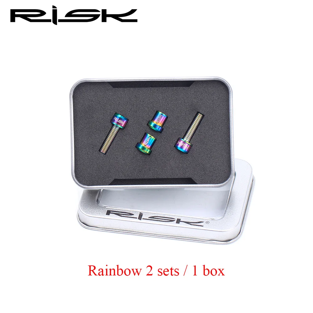 Rainbow Ti титановые болты для велосипеда, руль для велосипеда, углеродный стержень болт с шайбой m5x18mm шоссейные велосипеды вилка, замок гайка - Цвет: Rainbow