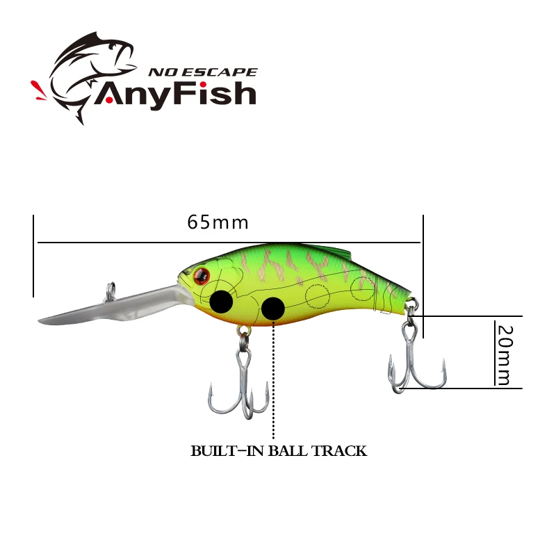 ANYFISH воблер (WOBBLER) 65SDR приманки для ловли рыбы глубина погружения и формирующая