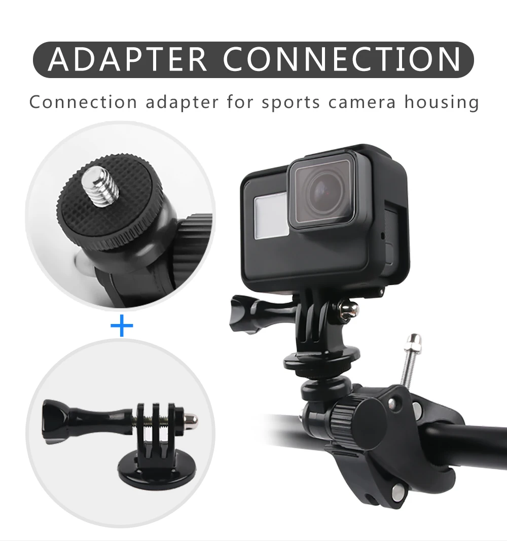Bicycle Camera Mount 360 Rotation Stand Tripod Adapter For GoPro Cameras Motorcycle Mountain Bike Handlebar Camera Holder