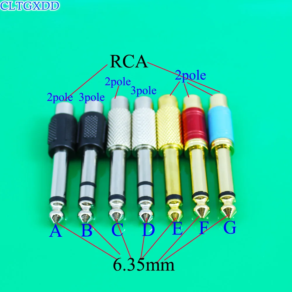 

cltgxdd 6.35mm 1/4" Male Mono Plug To RCA Female Jack Audio Adapter Connector FOR TS Audio Converter Plug