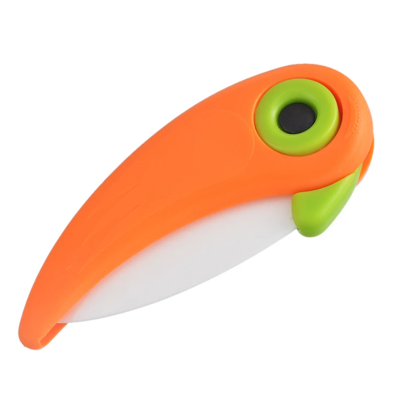 orange Hifuar керамический нож птица посылка портативный мини кухонный Фруктовый нож Столовые приборы резак картонная коробка Pare пилинг ломтики складной нож - Цвет: orange