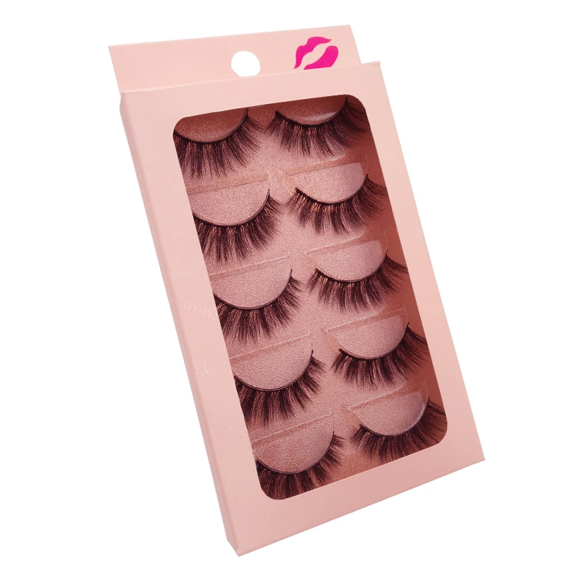 Накладные ресницы 3d норковые волосы натуральные густые 5 пар длинные крестовые