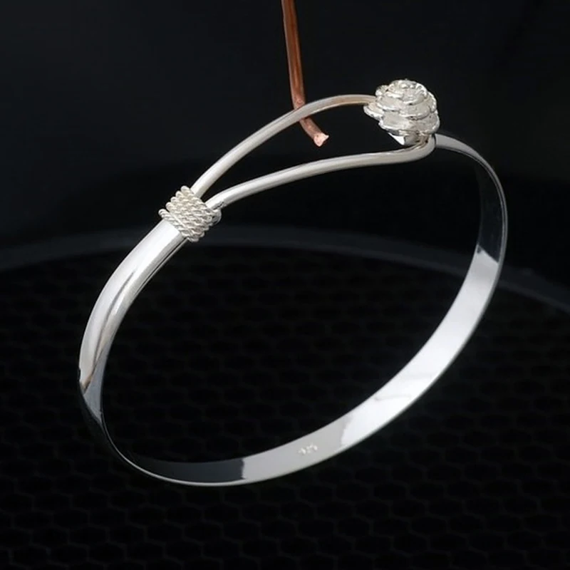 1 шт Серебряный Браслет манжета браслет с Сакурой подарок открытие Чистая каффы