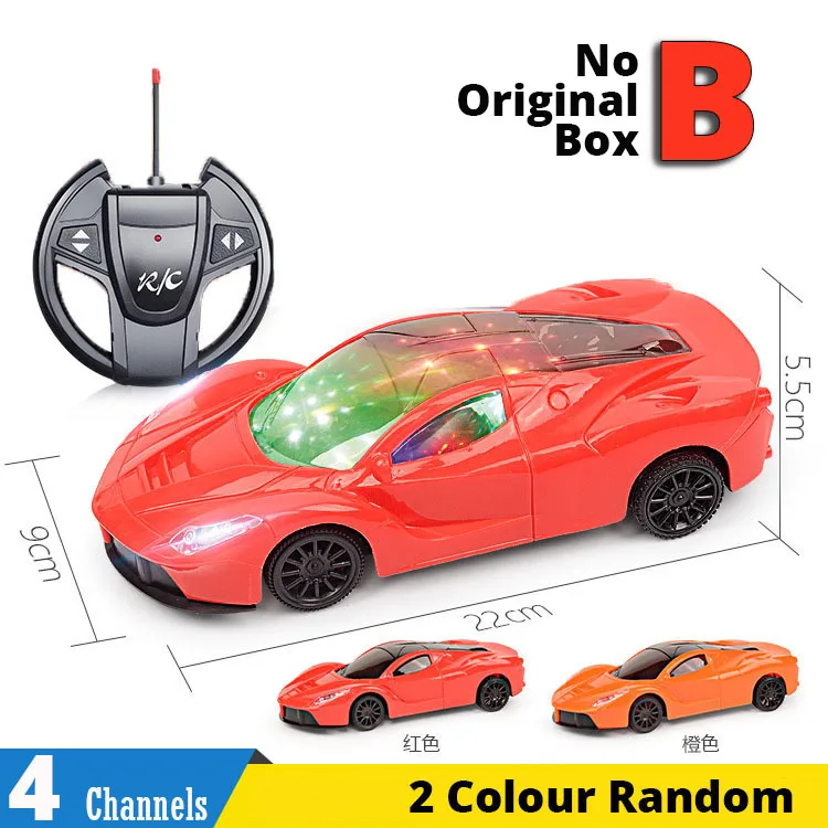 4 канала 22 см RC игрушечный автомобиль светодиодный светильник Электрический робот спортивный автомобиль модели игрушки подарки на день рождения для мальчиков 2,4 г роскошный автомобиль - Цвет: B