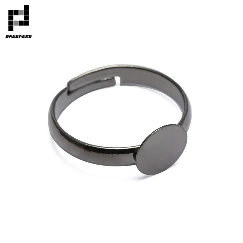 BASEHOME 20pcs/lot Adjustable Ring Settings 6/8/10mm Round Blank Base Trays Bezel for Cabochon Cameo DIY Fashion Rings | Украшения и