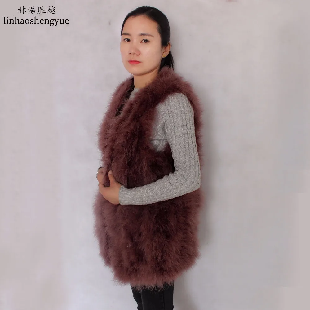 

Linhaoshengyue New ostrich hair fashion women vest freeshipping